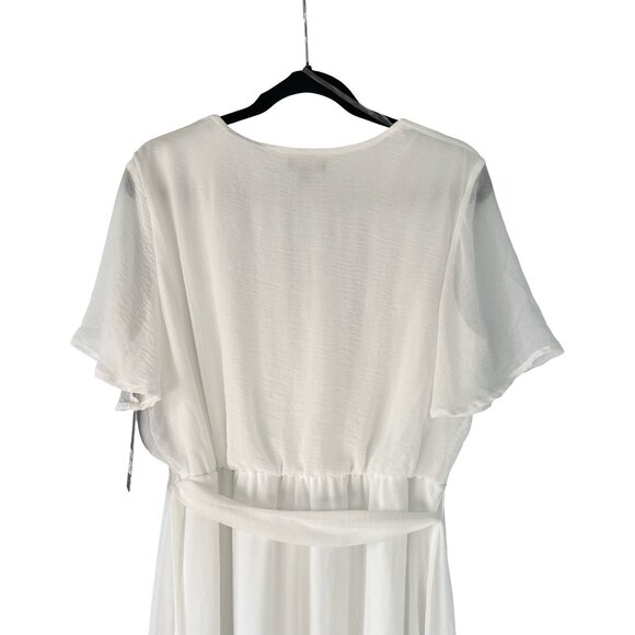 White Dress. Chiffon Spring, Summer, Beach, Vacation Dress Size L Large. - Picture 5 of 12
